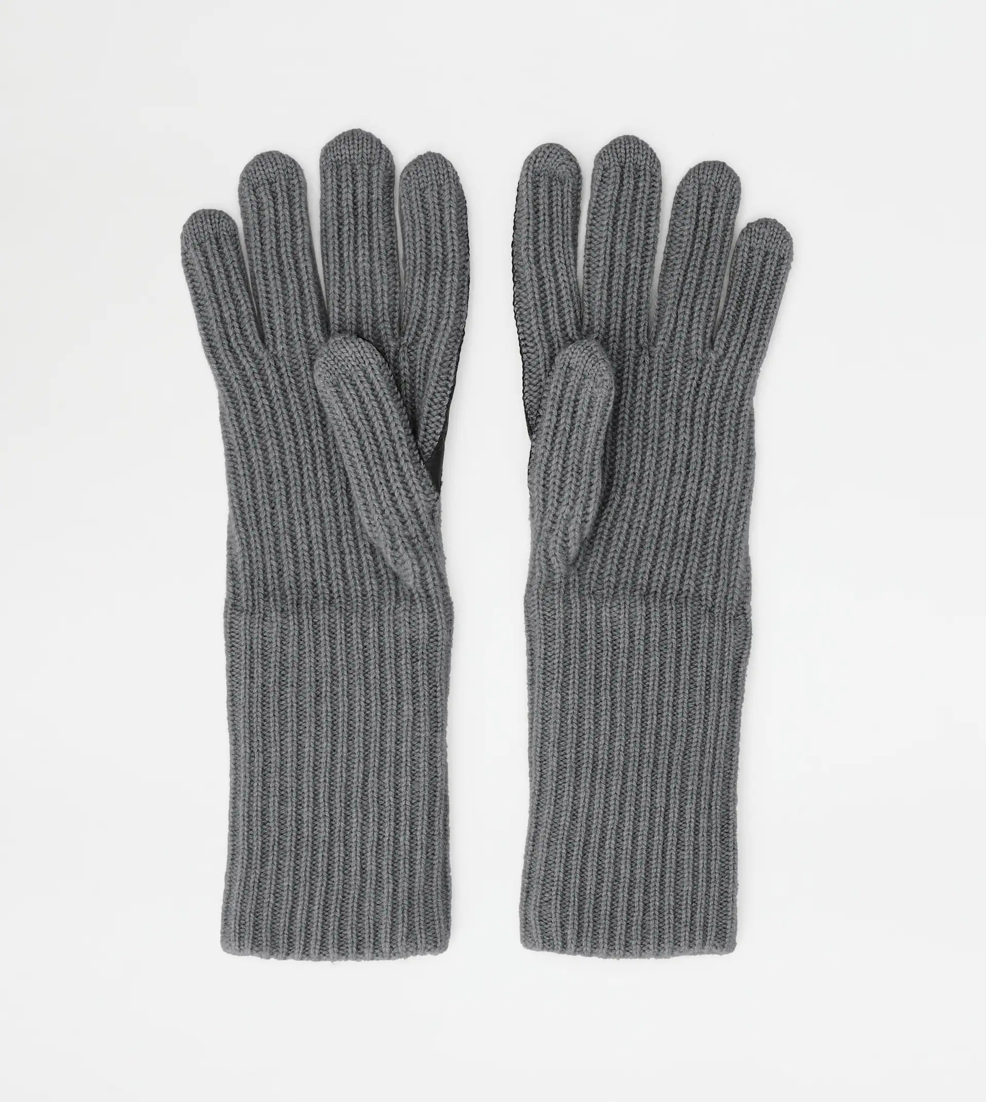 GLOVES IN CASHMERE AND LEATHER - GREY, BLACK - 2