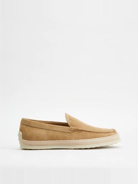 Tod's SLIP-ONS IN SUEDE - BEIGE