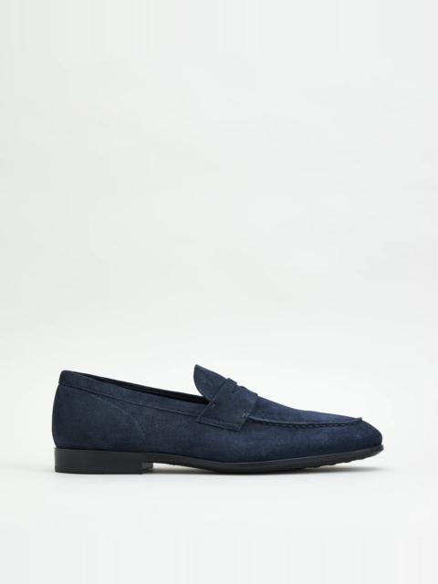 Tod's LOAFERS IN SUEDE - BLUE