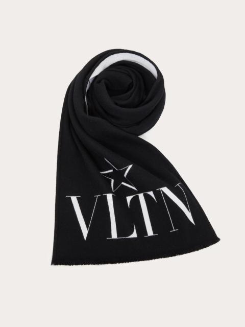 Valentino VLTN STAR Scarf in Wool and Silk