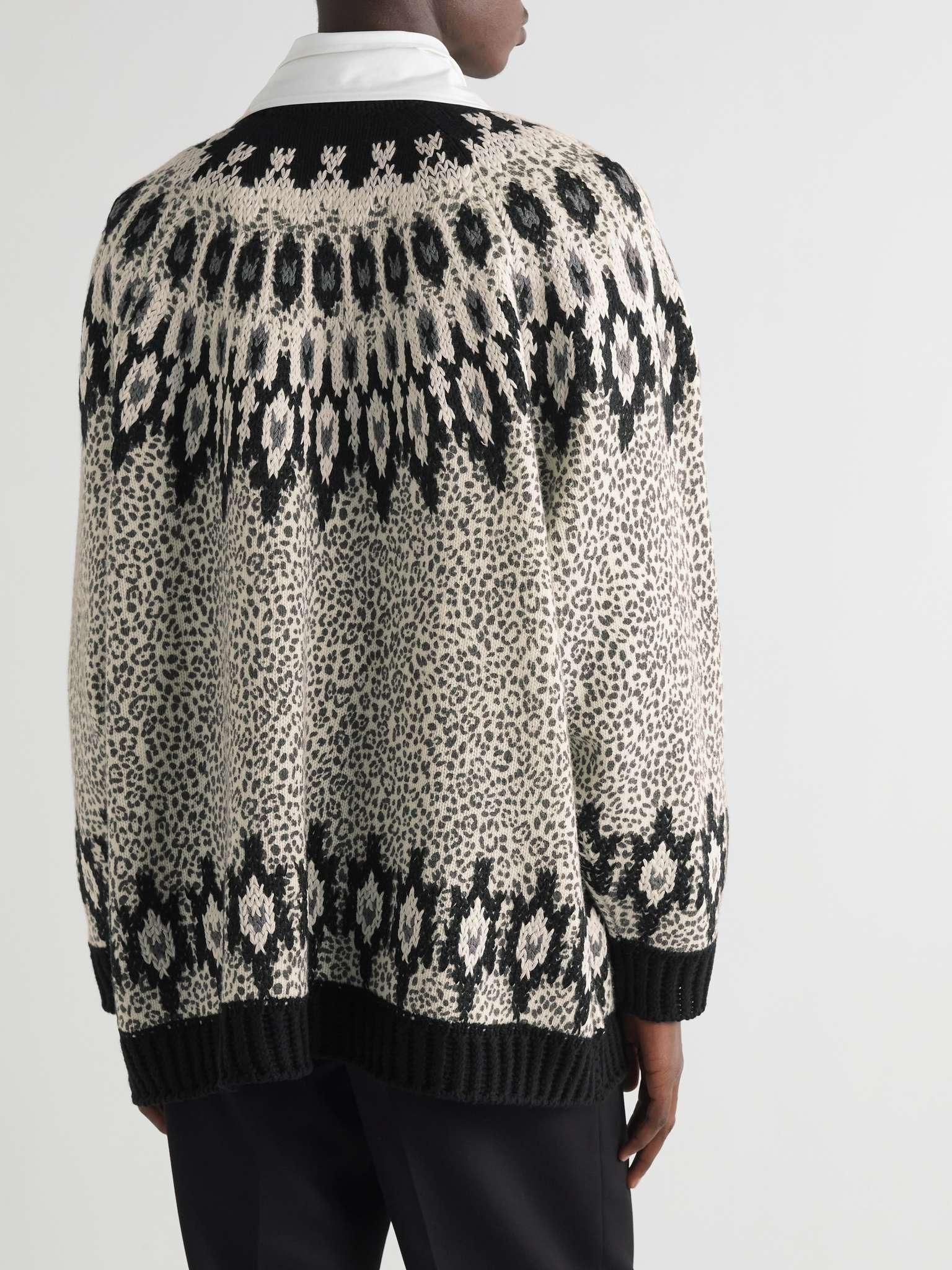 Embroidered Leopard-Print Virgin Wool Sweater - 7