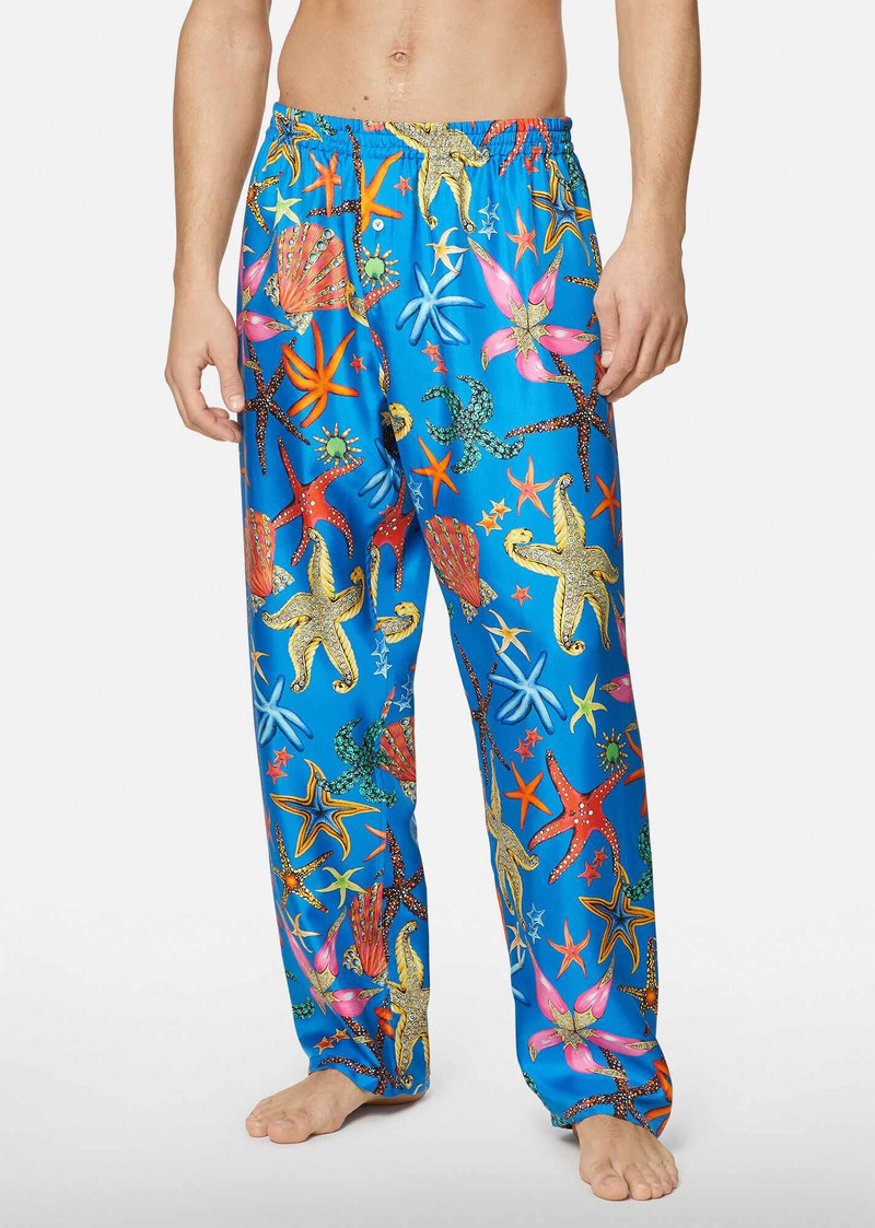 VERSACE Trésor de la Mer Print Silk Pajama Pants outlook
