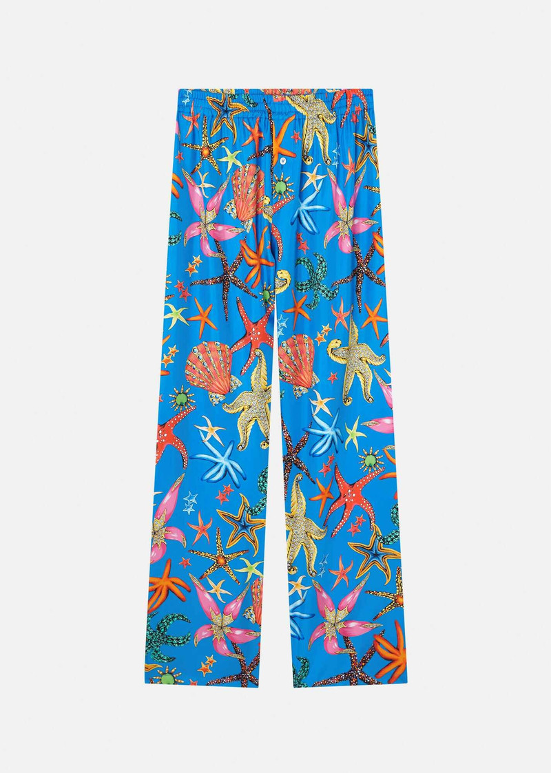 Trésor de la Mer Print Silk Pajama Pants 1