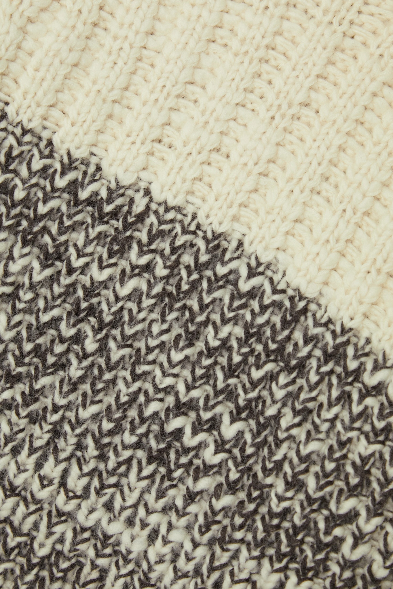 Striped cable-knit wool turtleneck sweater - 7