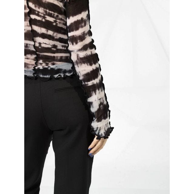 Tuxedo grain de poudre wool-blend tapered pants - 5