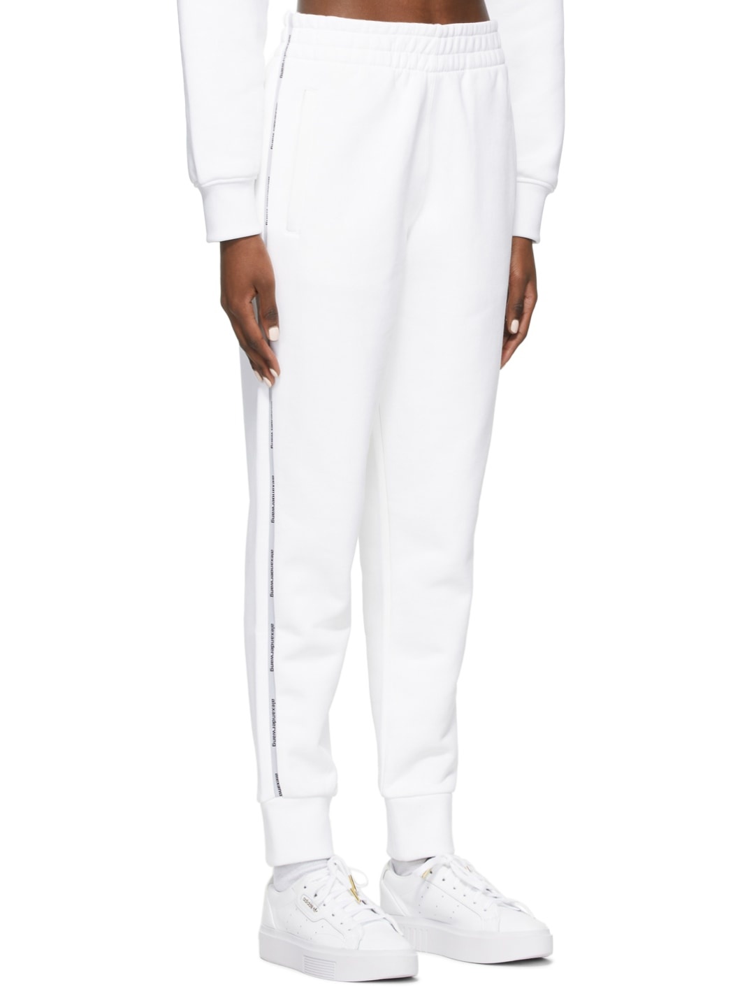 White Logo Tape Lounge Pants - 3