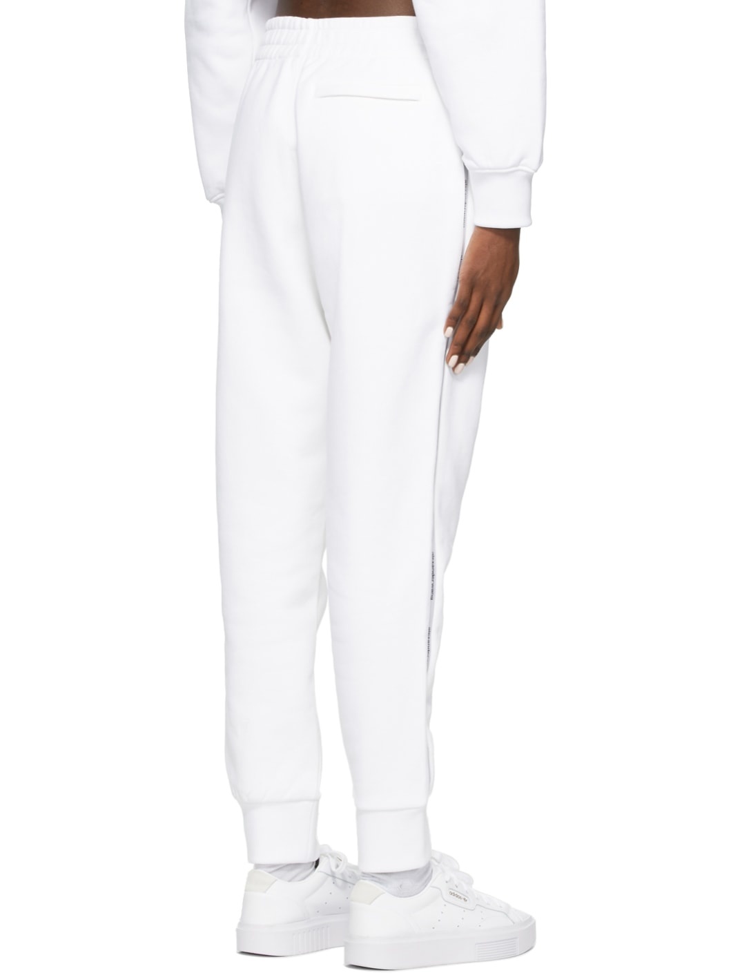 White Logo Tape Lounge Pants - 5