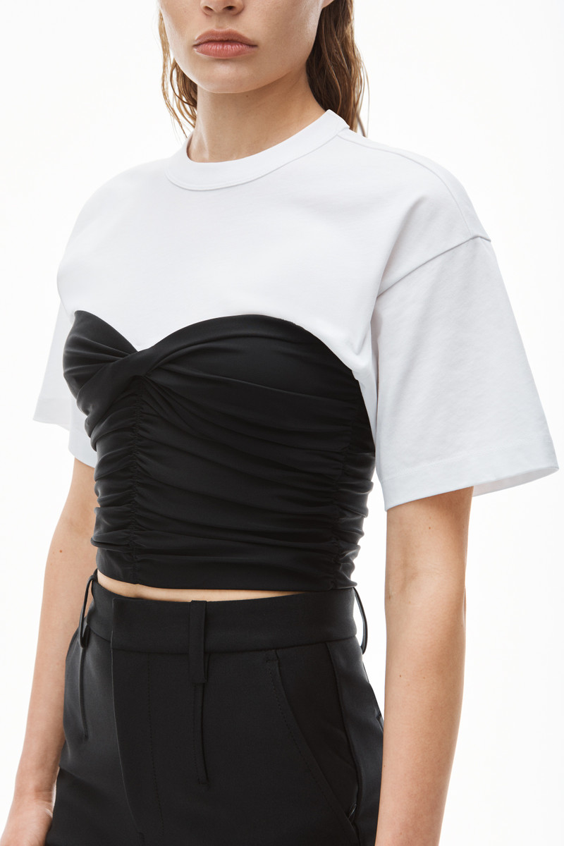 alexanderwang.t HYBRID TOP IN FITTED RUCHED SPANDEX outlook