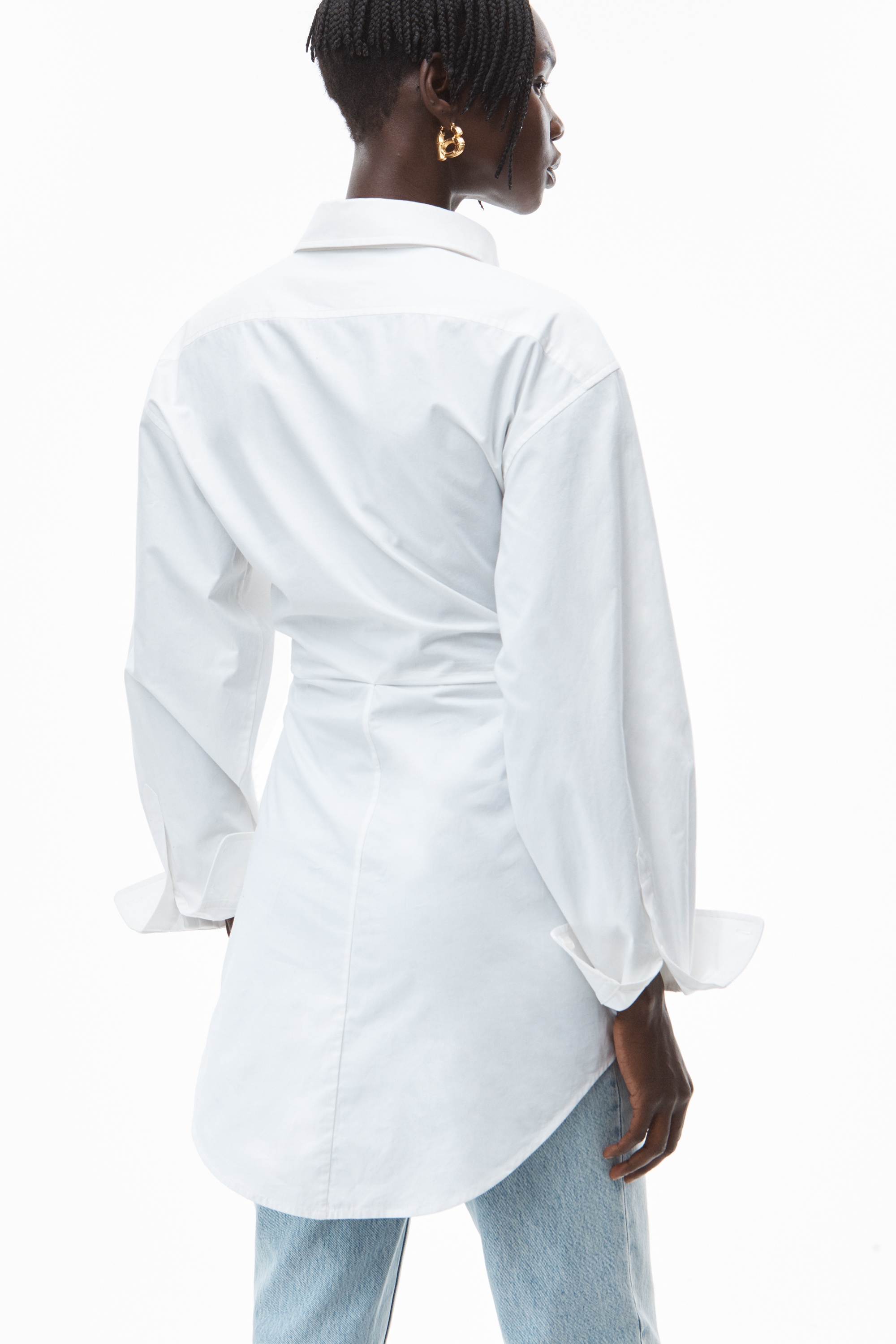 TWISTED PLACKET SHIRT IN COMPACT COTTON - 4