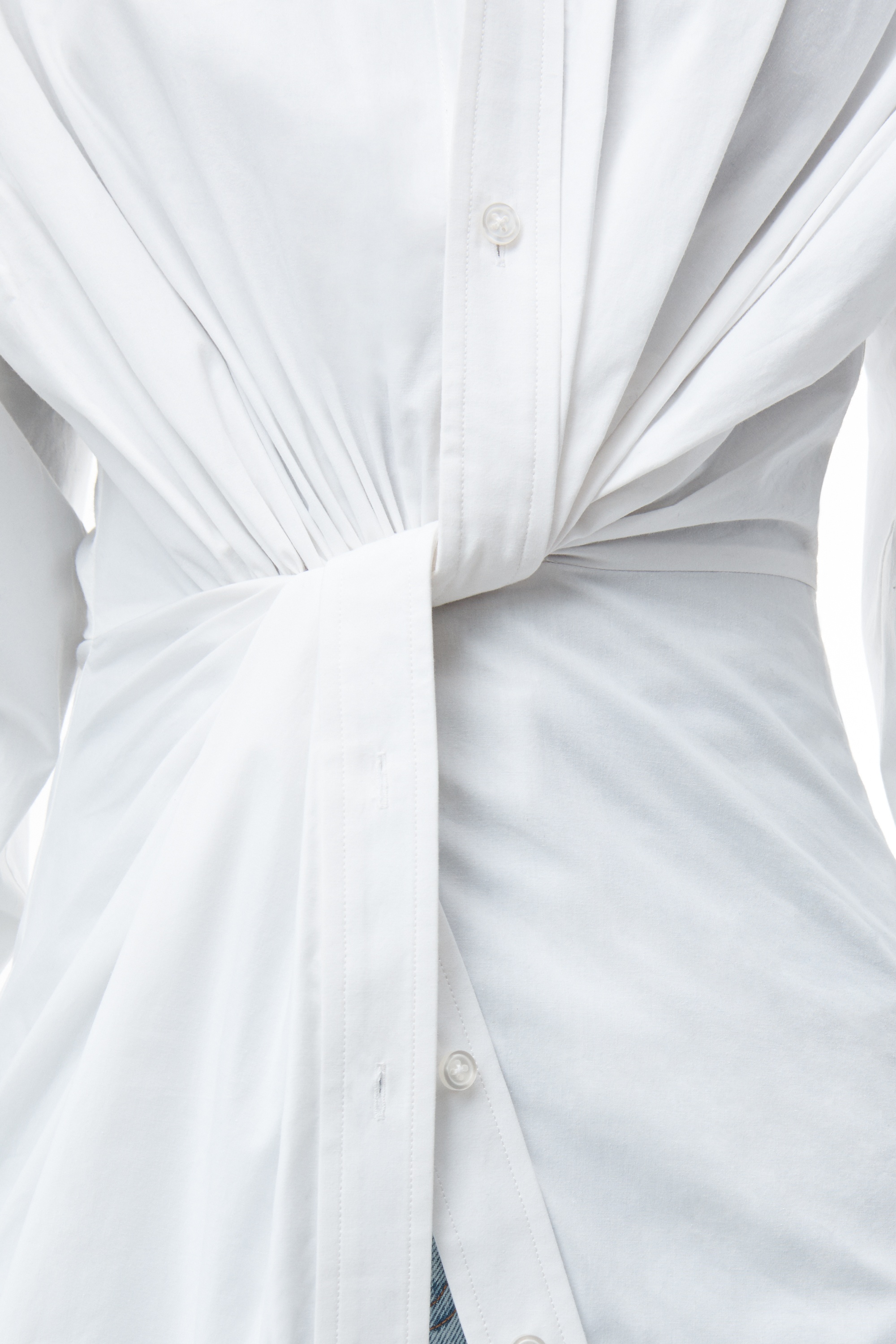 TWISTED PLACKET SHIRT IN COMPACT COTTON - 2
