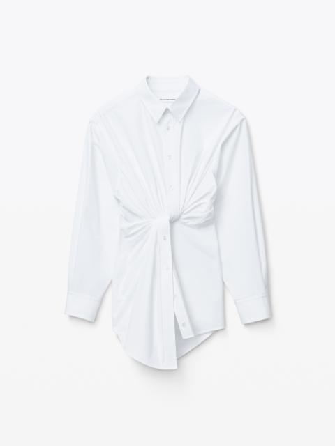 alexanderwang.t TWISTED PLACKET SHIRT IN COMPACT COTTON