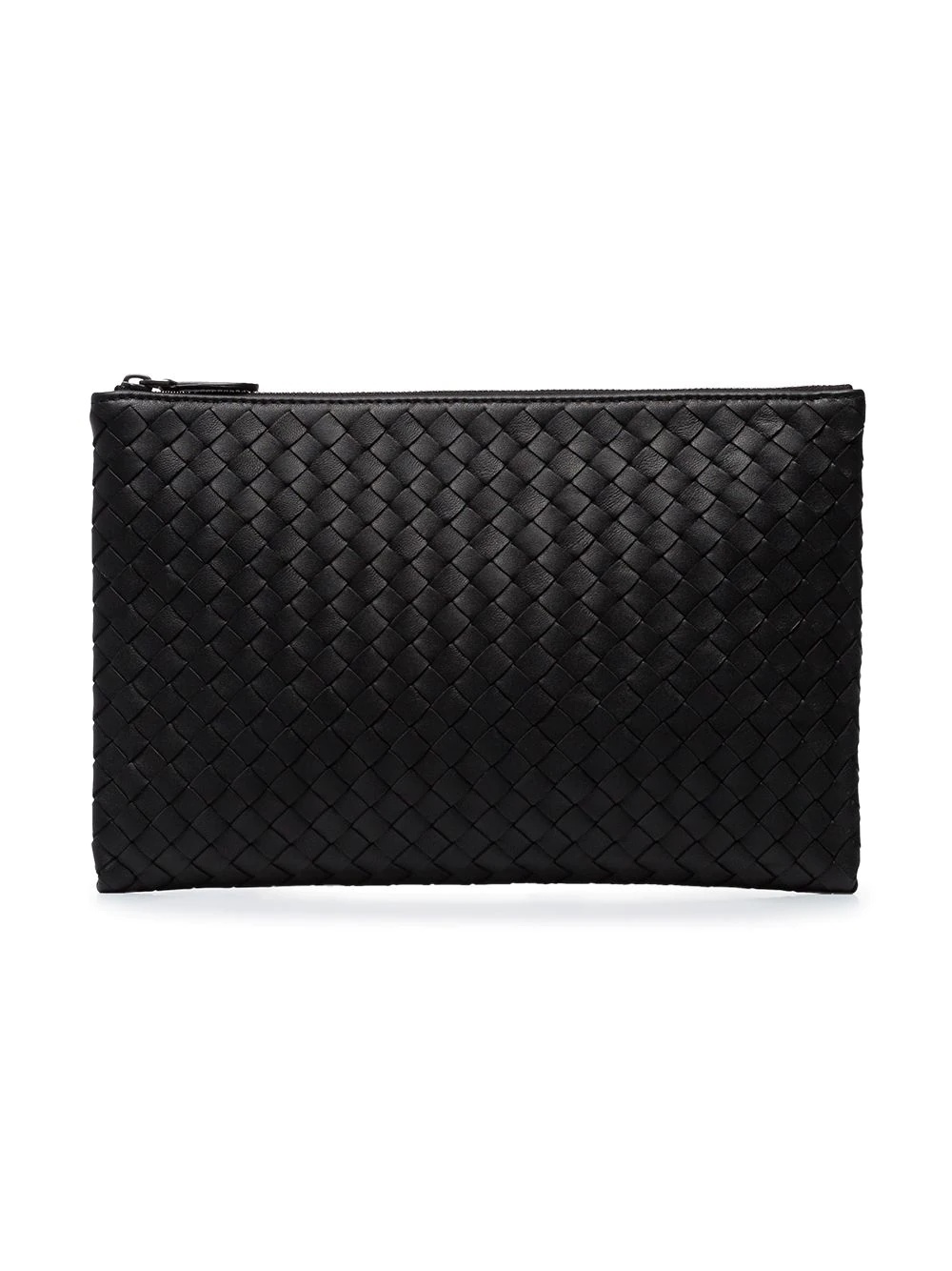 intrecciato weave zip pouch - 1