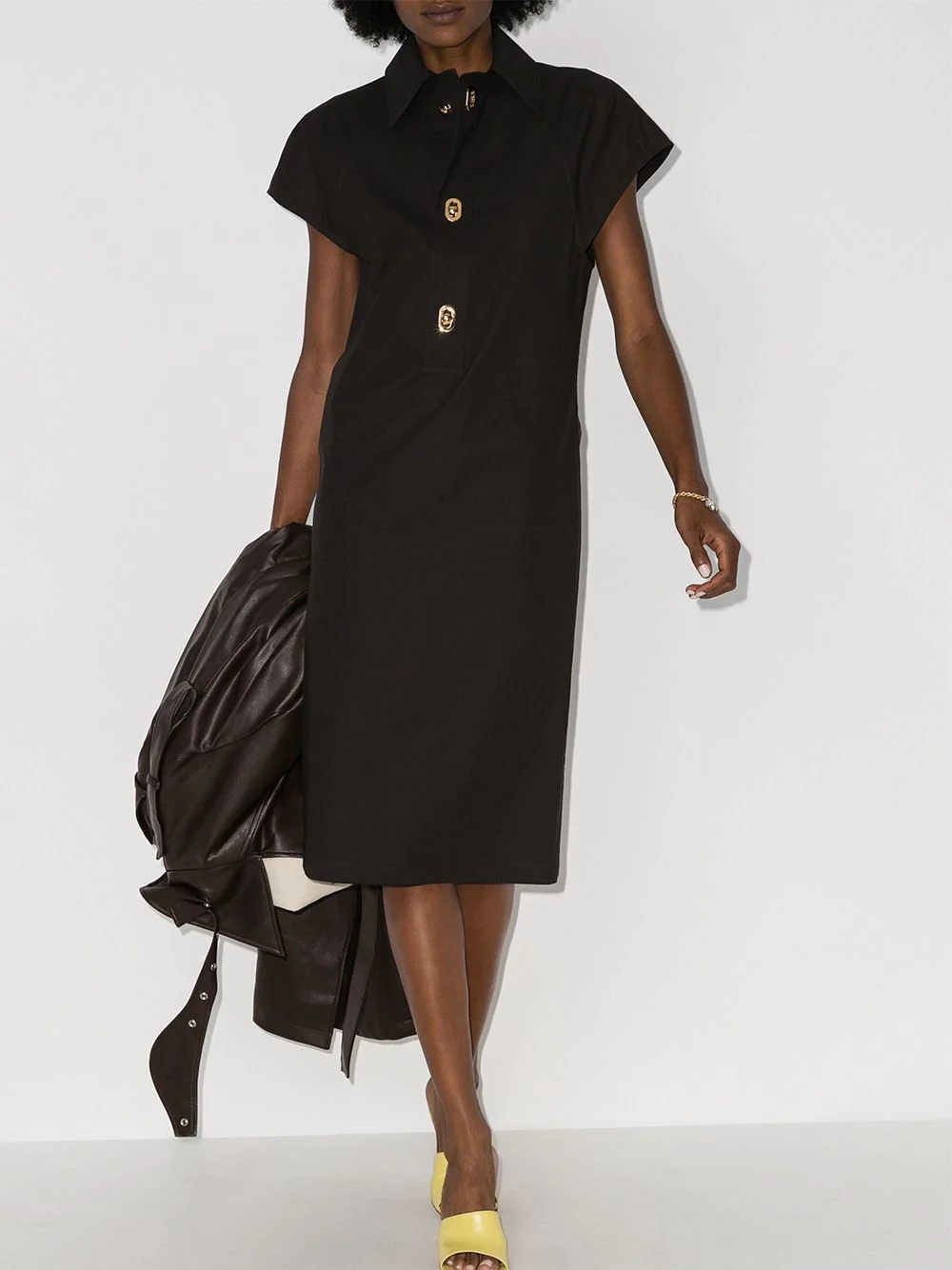buttoned shirt dress - 4