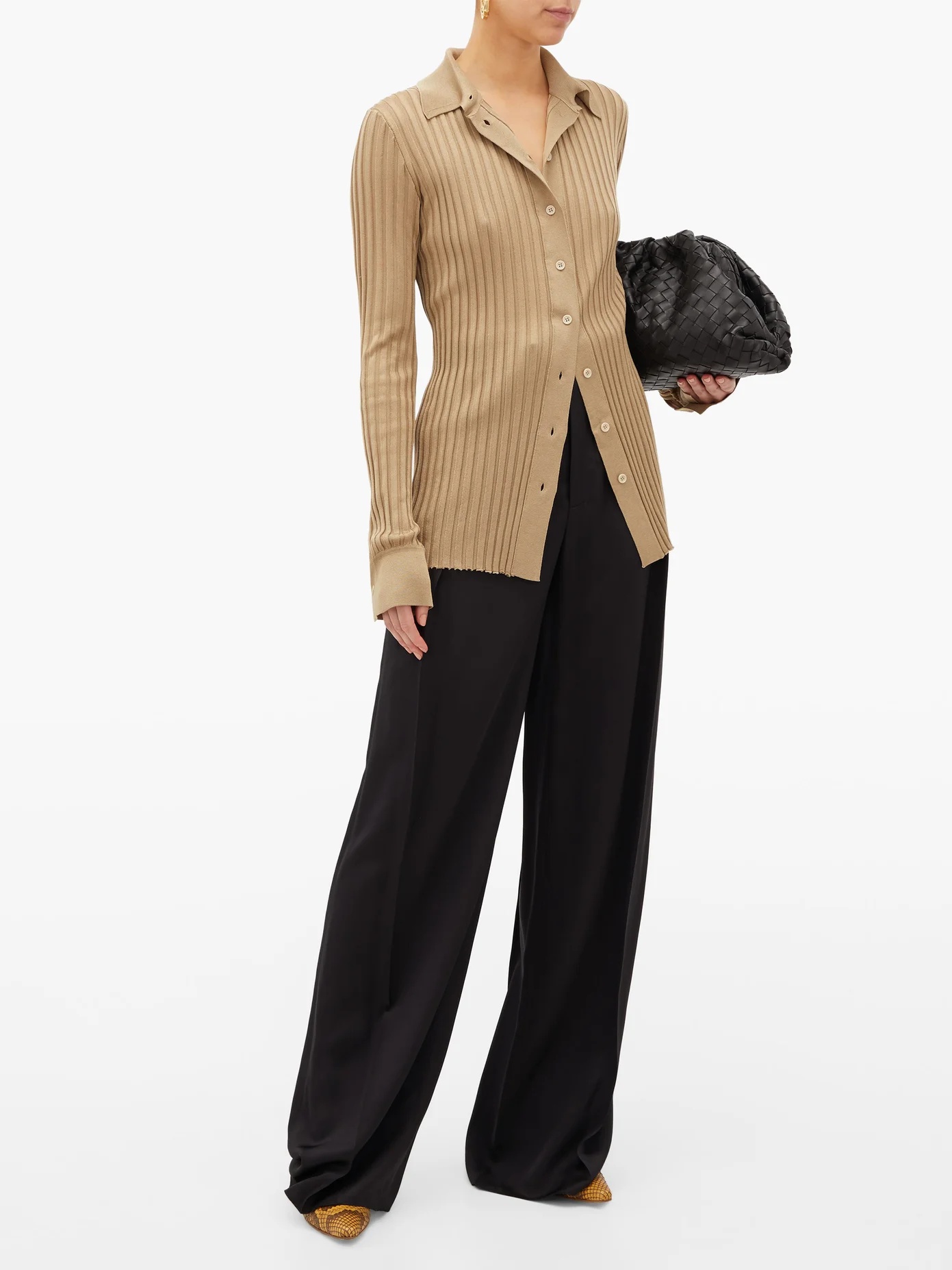 Ribbed-knit silk cardigan - 3