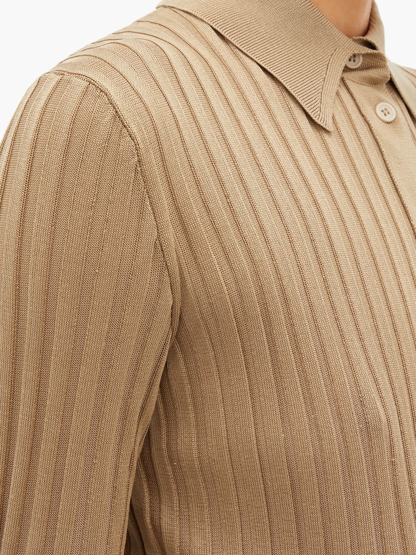 Ribbed-knit silk cardigan - 5