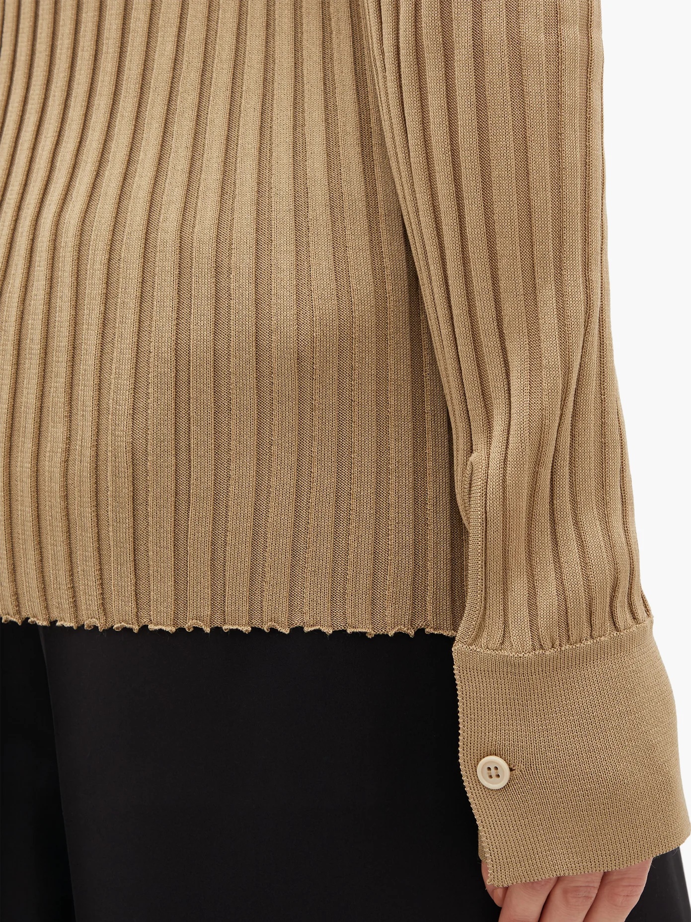 Ribbed-knit silk cardigan - 7