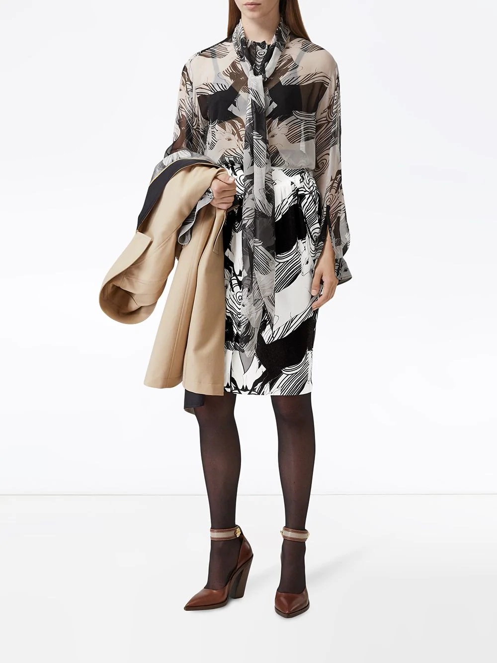 abstract deer print skirt - 3
