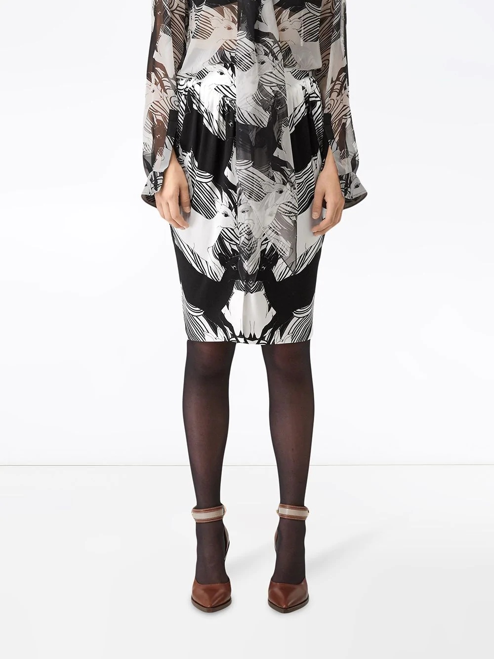 abstract deer print skirt - 5