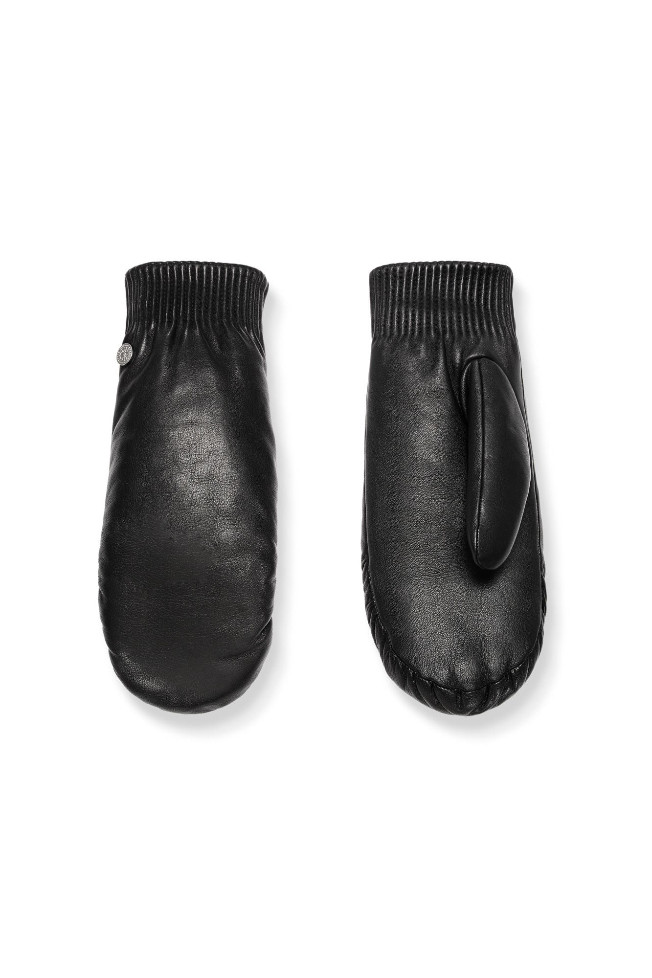 LEATHER RIB LUXE MITTS - 1