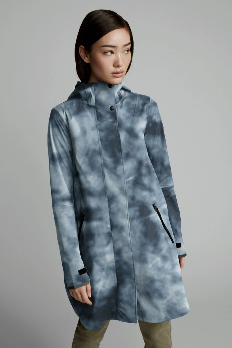 Canada Goose WOMEN'S KITSILANO RAIN JACKET BLACK LABEL PRINT outlook