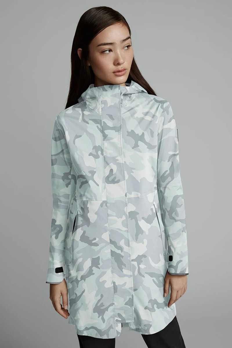 Canada Goose WOMEN'S SALIDA RAIN JACKET BLACK LABEL PRINT outlook