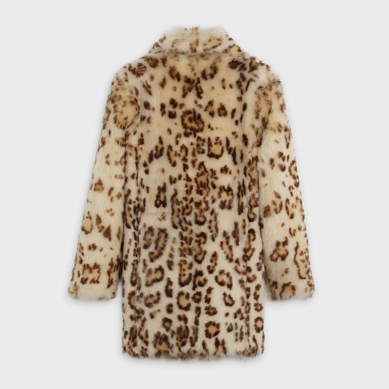 CELINE LONG PEACOAT IN PRINTED SHEARLING outlook