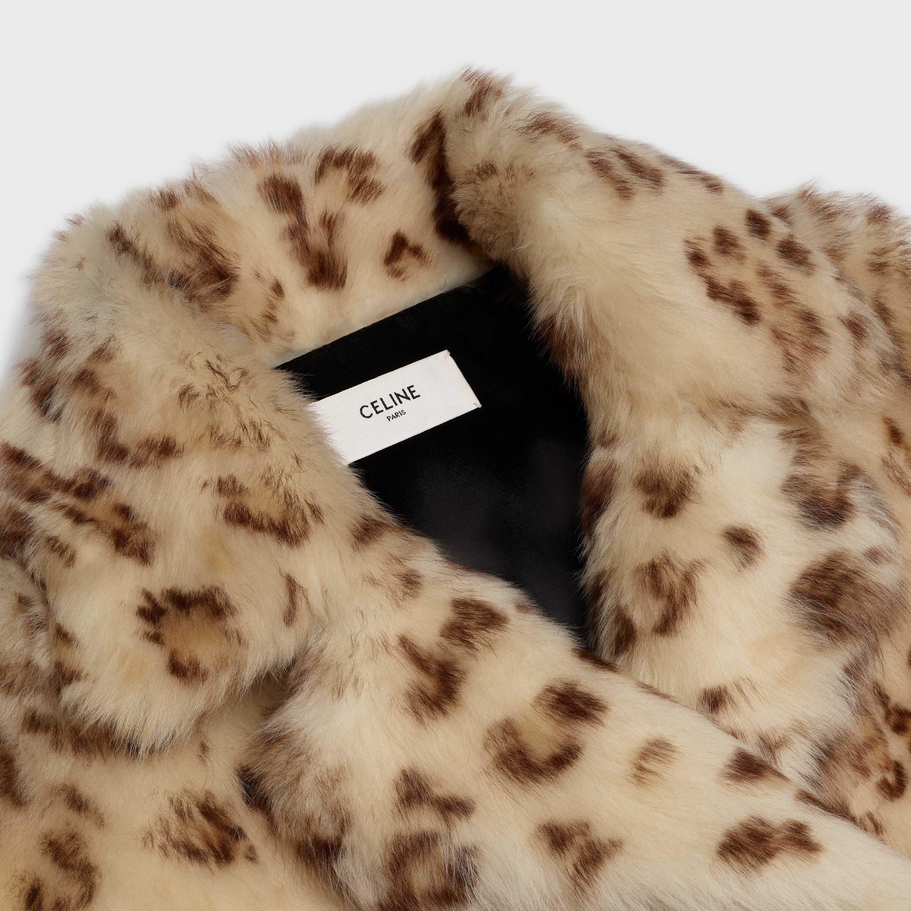 LONG PEACOAT IN PRINTED SHEARLING - 3