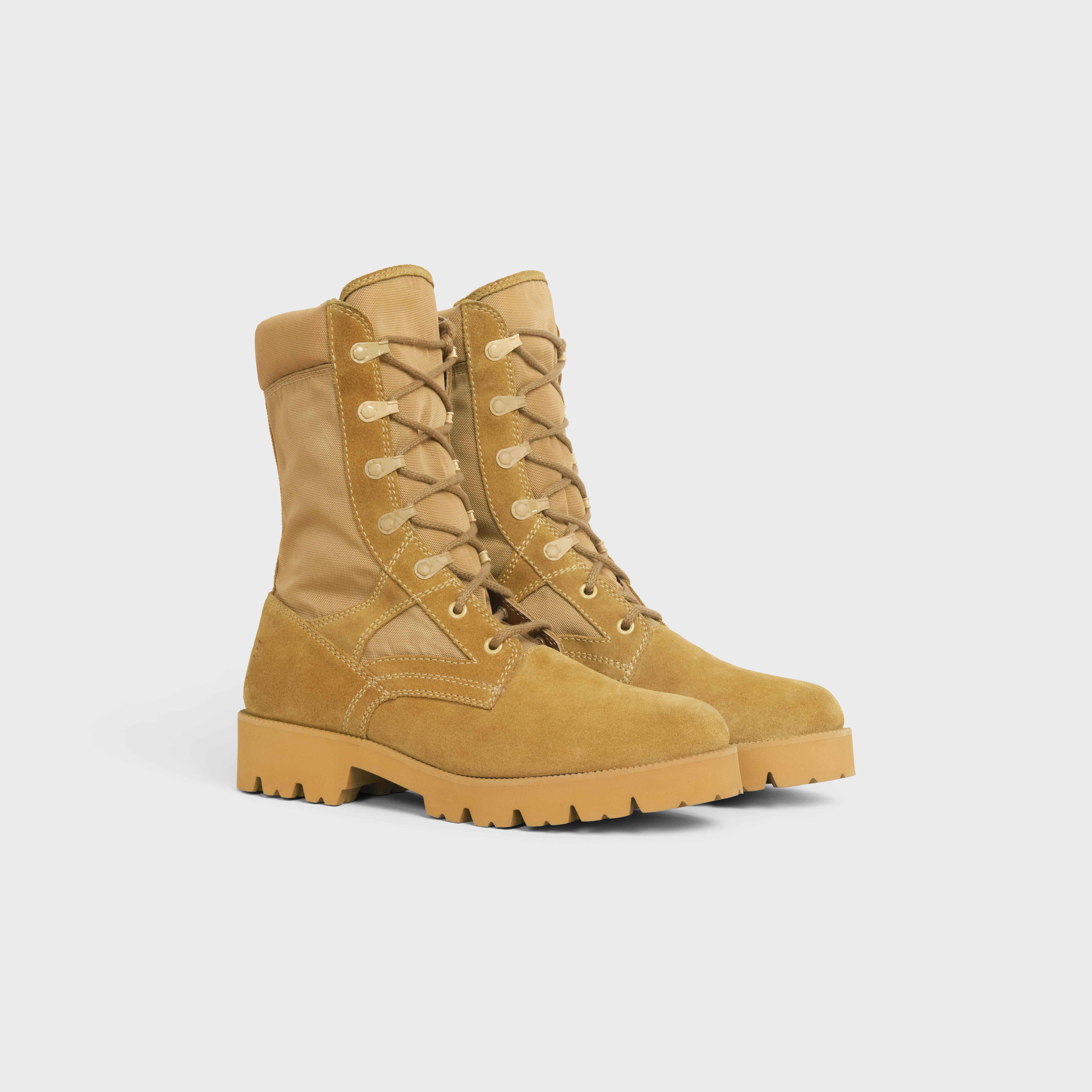 CELINE OUTDOOR LACE UP BOOT in SUEDE CALFSKIN & NYLON - 6