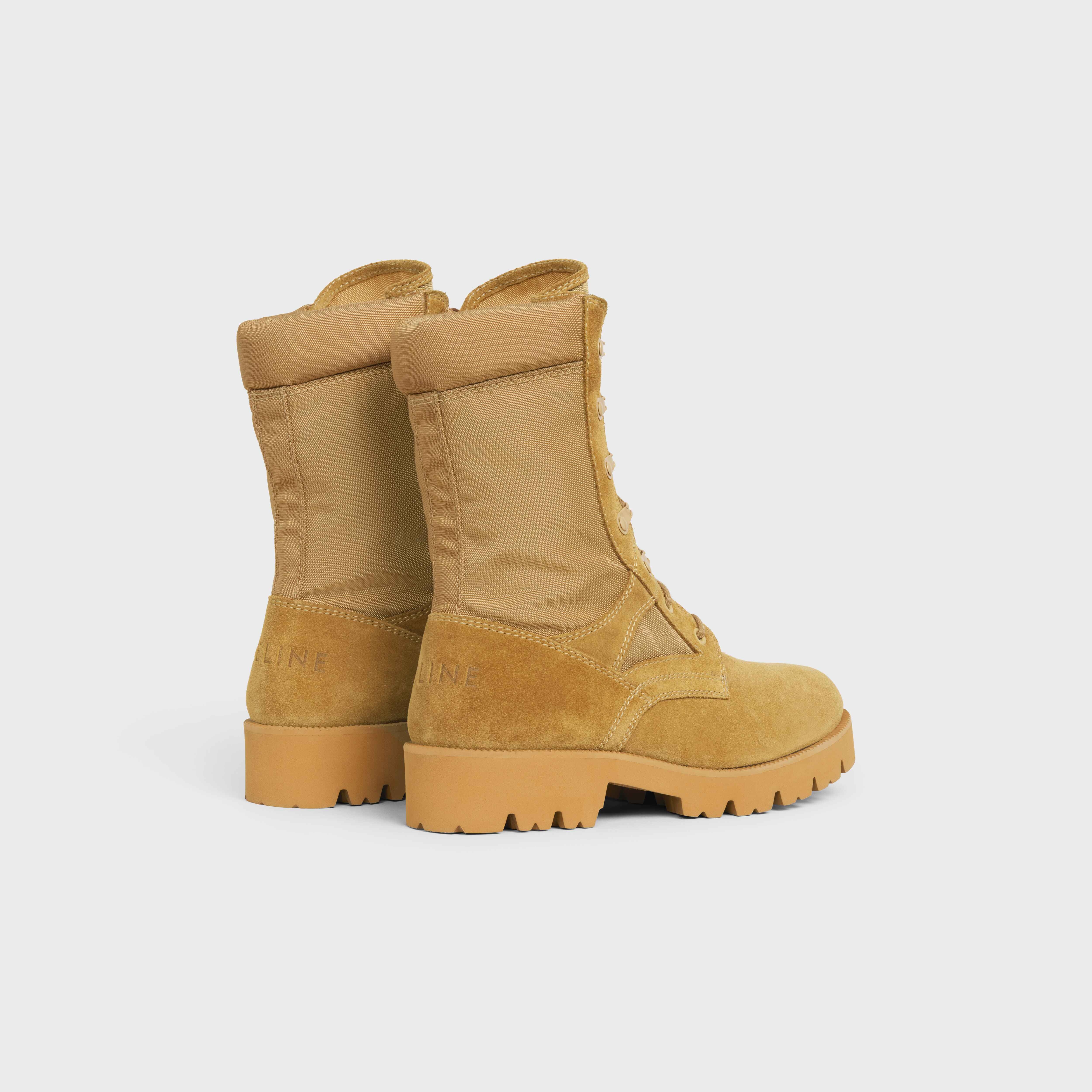 CELINE OUTDOOR LACE UP BOOT in SUEDE CALFSKIN & NYLON - 3