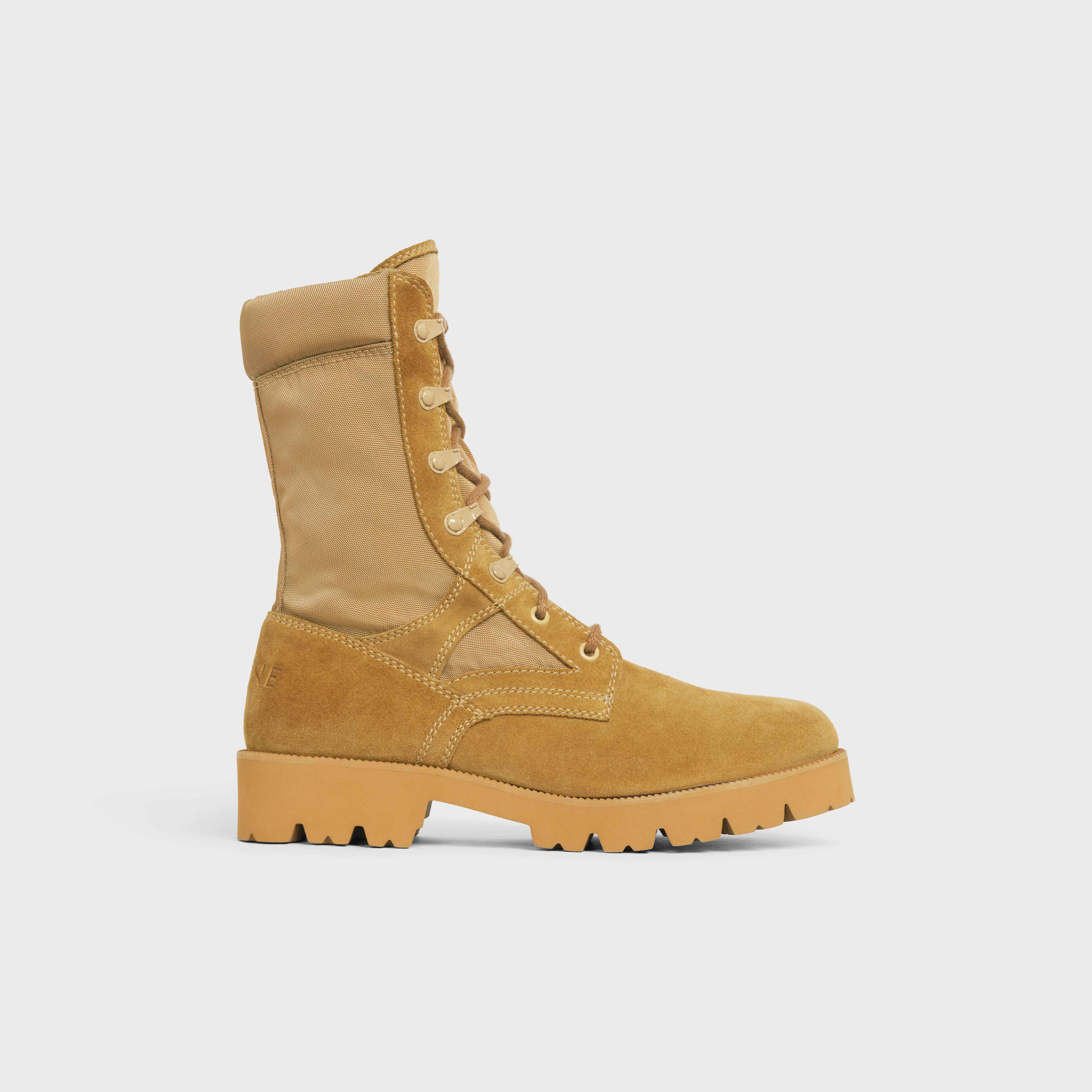 CELINE OUTDOOR LACE UP BOOT in SUEDE CALFSKIN & NYLON - 5
