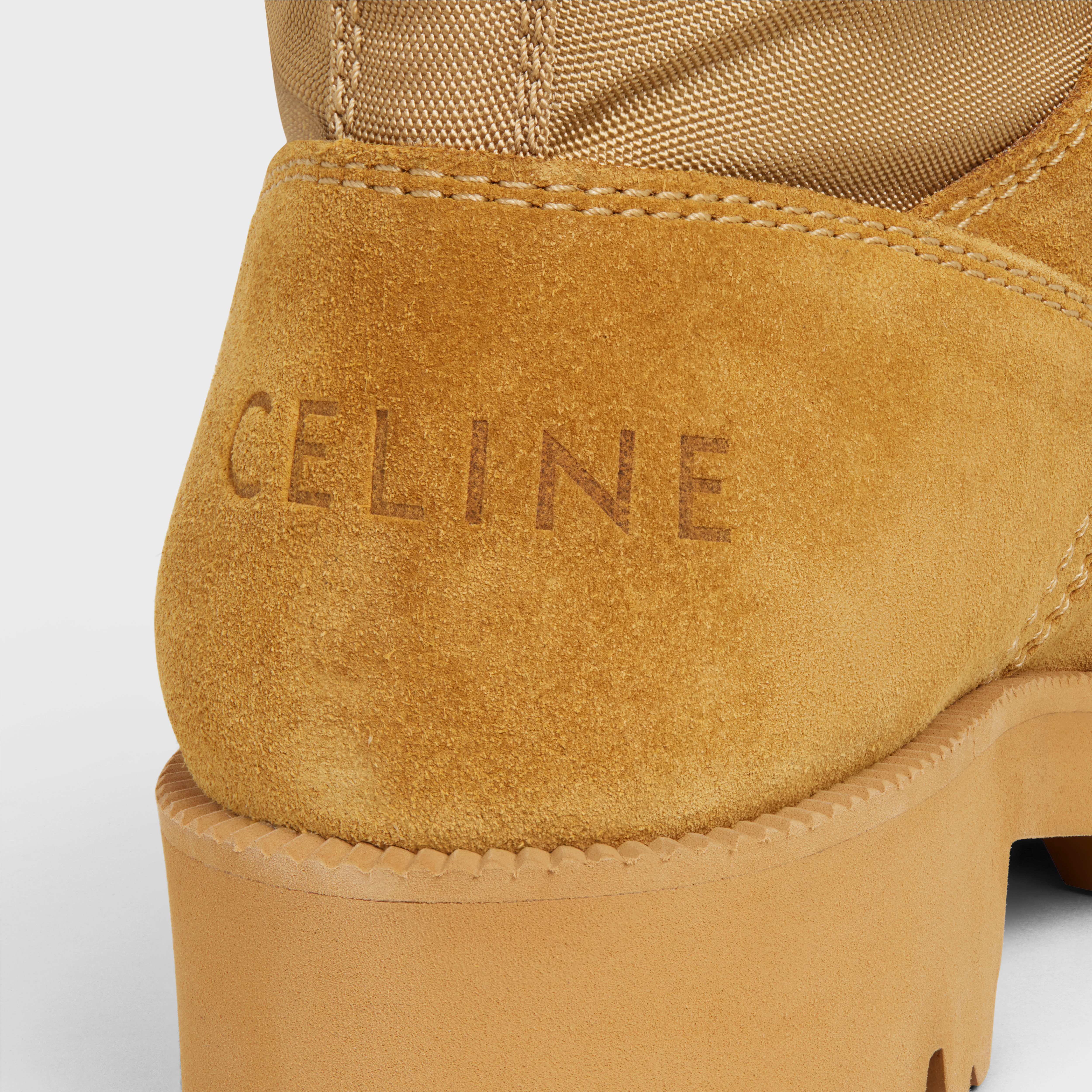 CELINE OUTDOOR LACE UP BOOT in SUEDE CALFSKIN & NYLON - 9