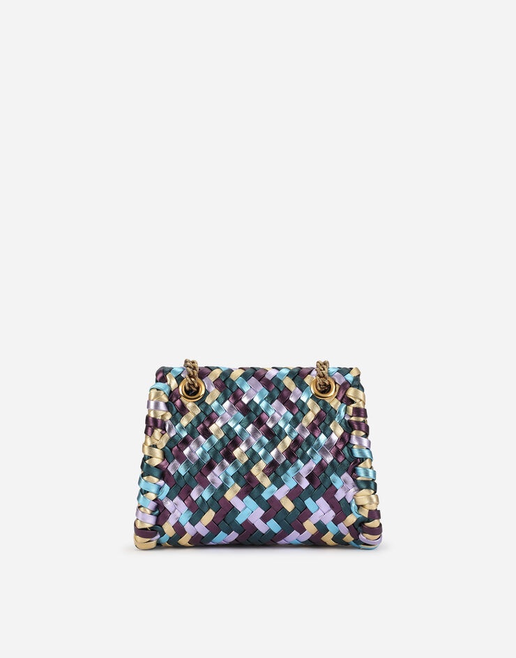 Small Devotion shoulder bag in woven laminated nappa leather - 3
