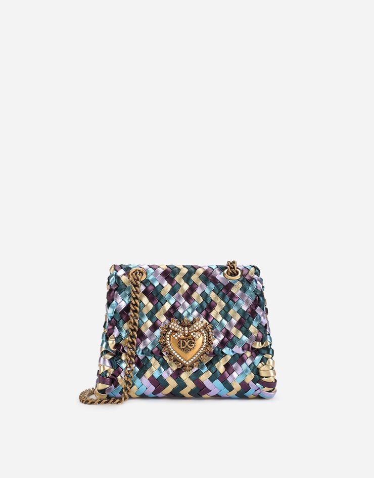Small Devotion shoulder bag in woven laminated nappa leather - 1