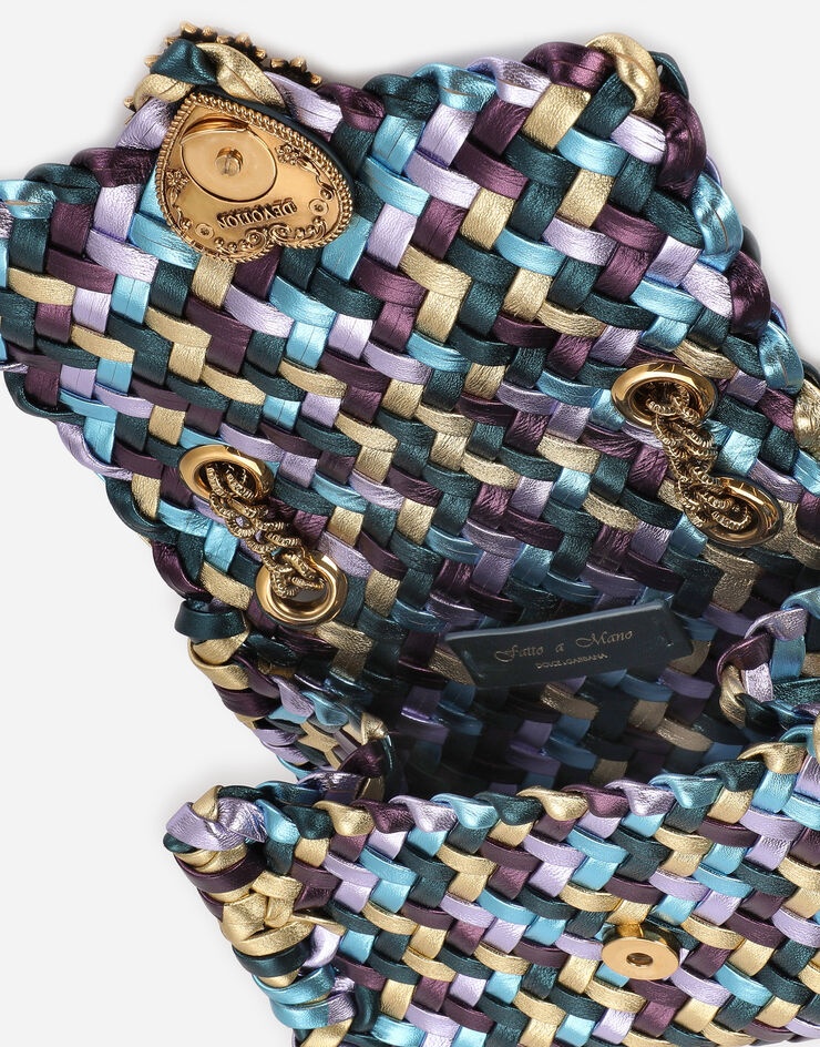 Small Devotion shoulder bag in woven laminated nappa leather - 5