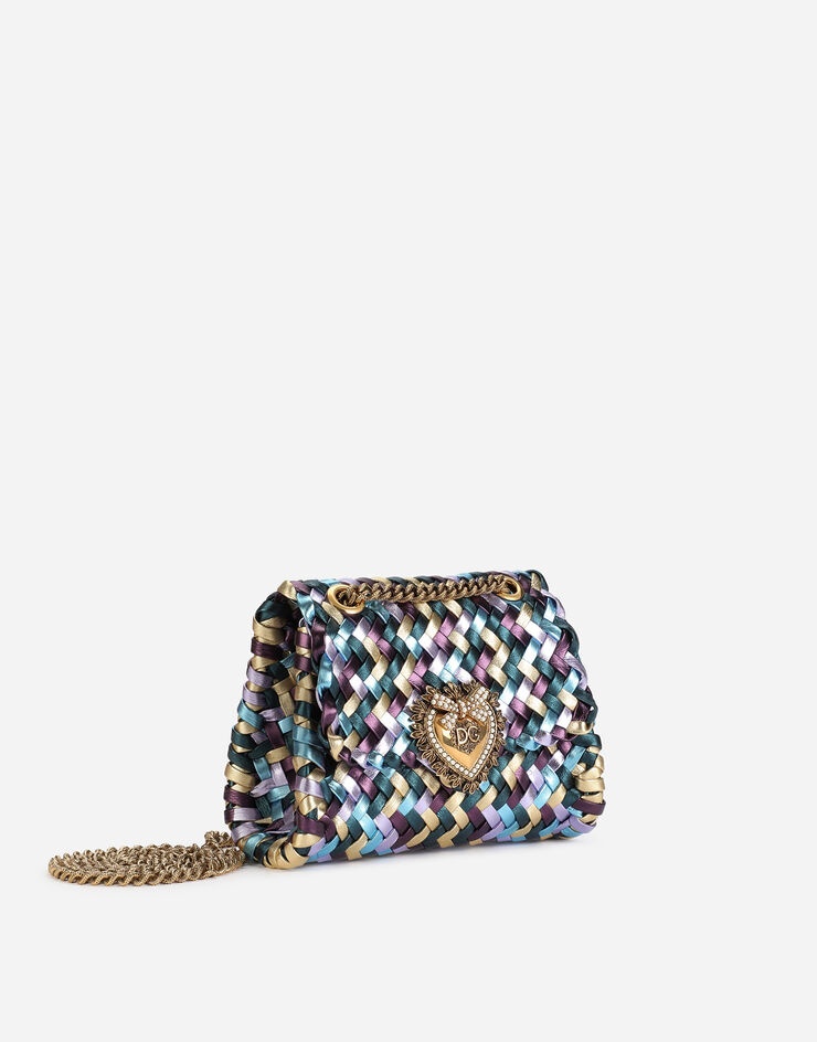 Small Devotion shoulder bag in woven laminated nappa leather - 2