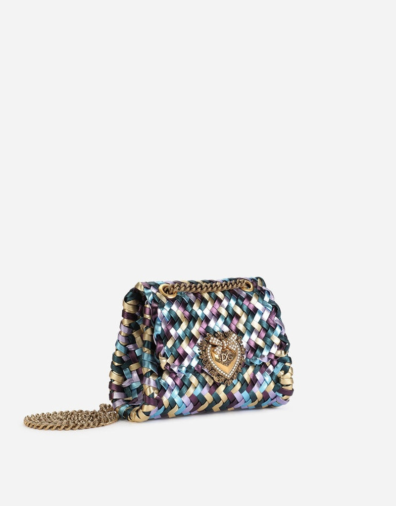 Dolce & Gabbana Small Devotion shoulder bag in woven laminated nappa leather outlook