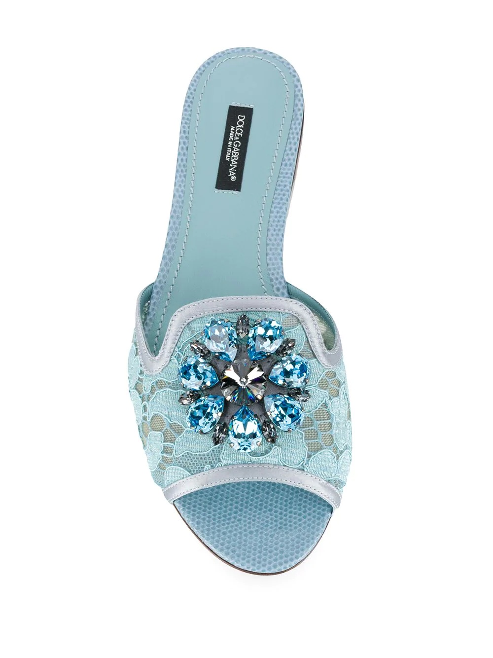 embellished silk slides - 4