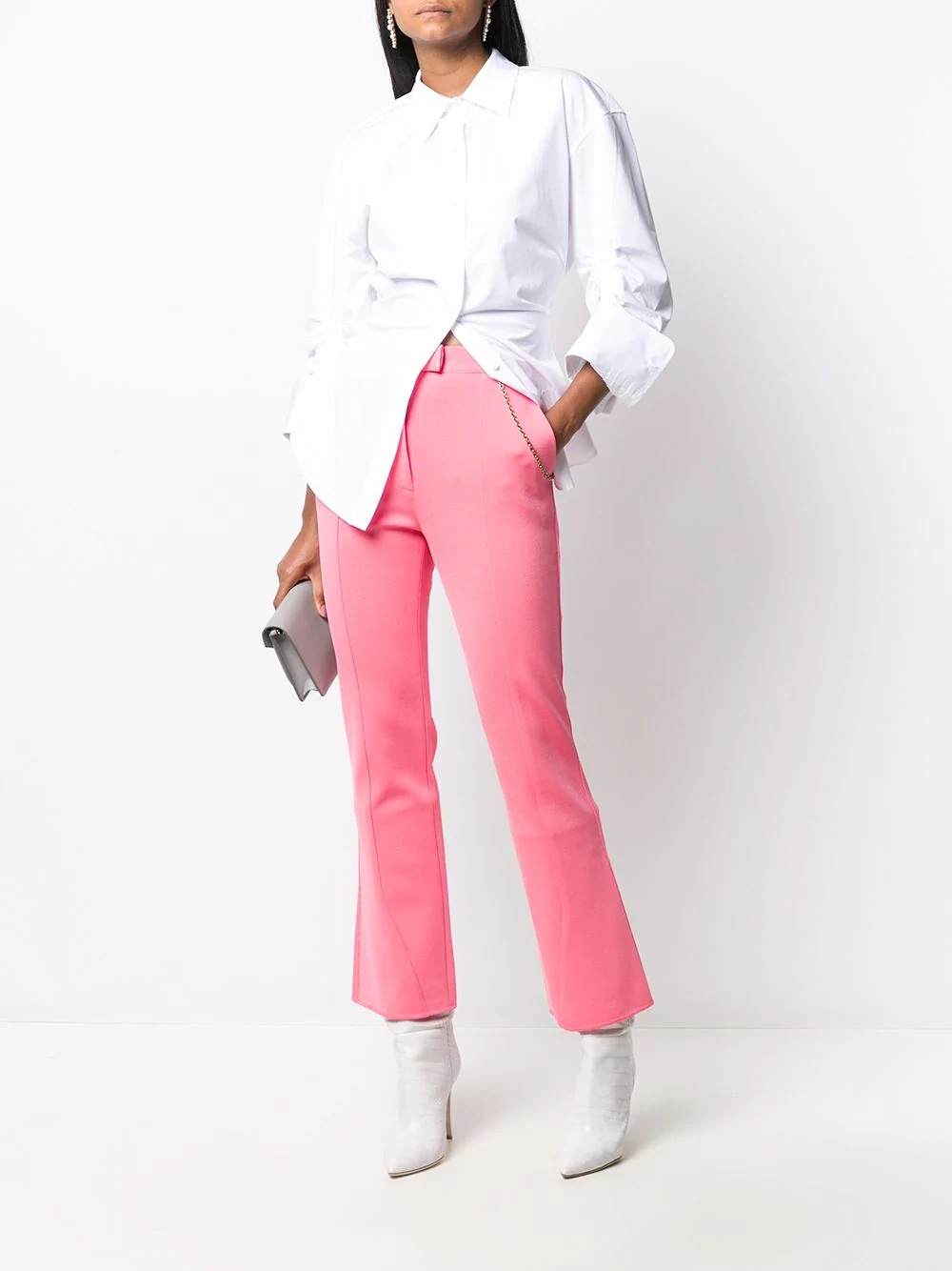 flared cropped trousers - 3