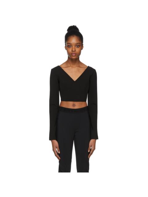 Givenchy Black Cropped V-Neck Sweater