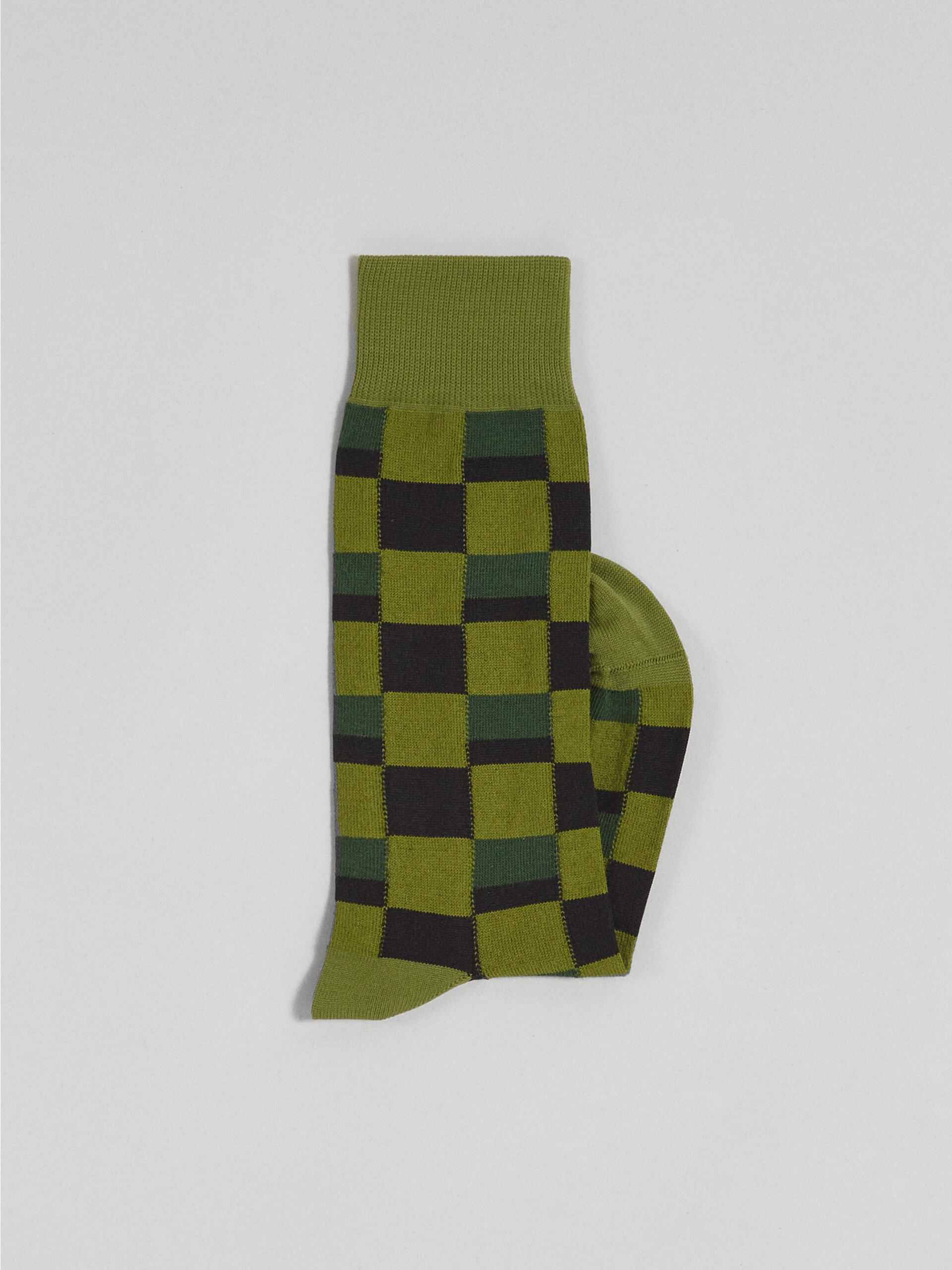 ICONIC DAMIER JACQUARD COTTON AND NYLON SOCK - 2