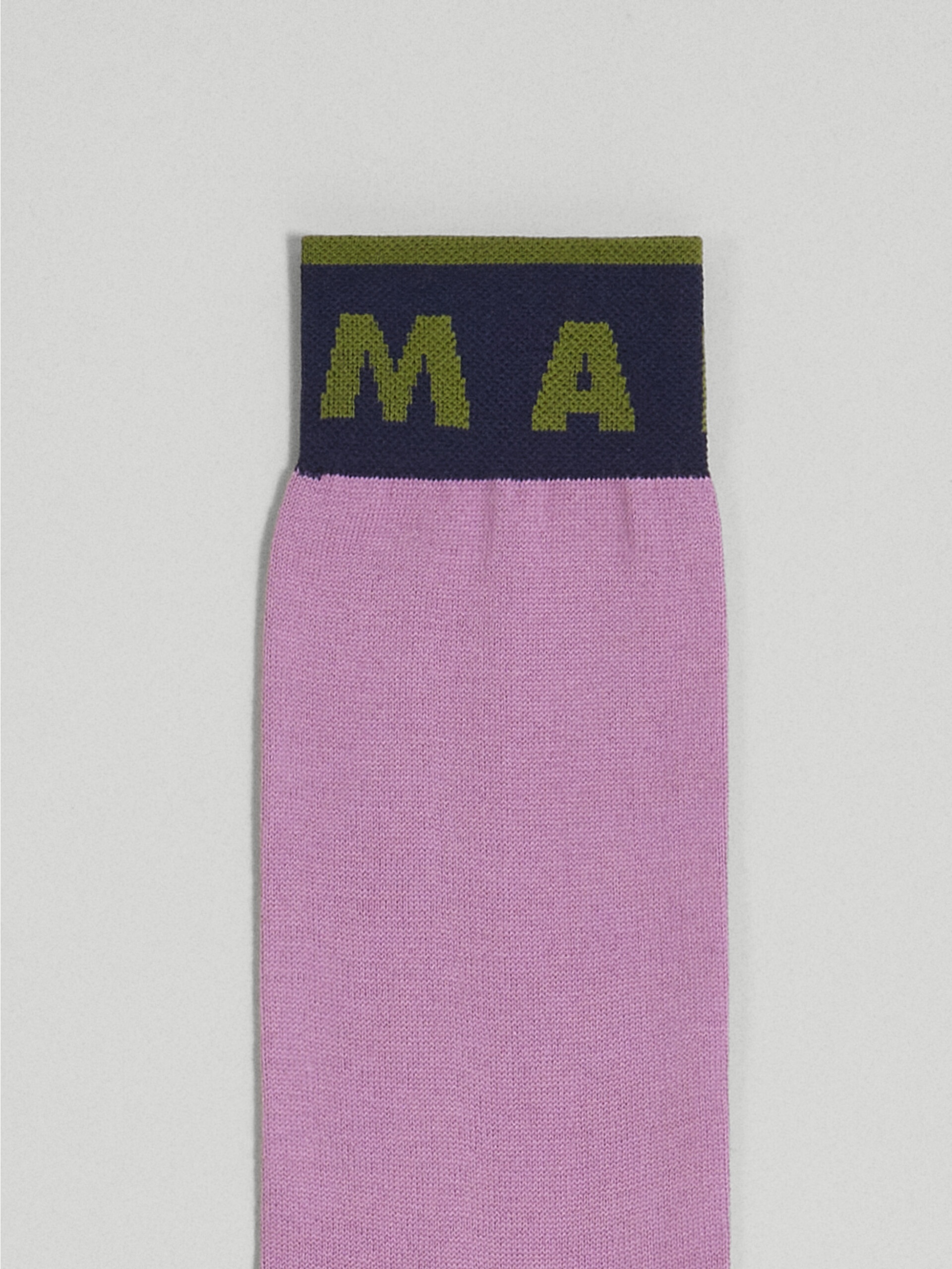 PINK FUCHSIA AND GREEN COTTON AND NYLON SOCK - 3