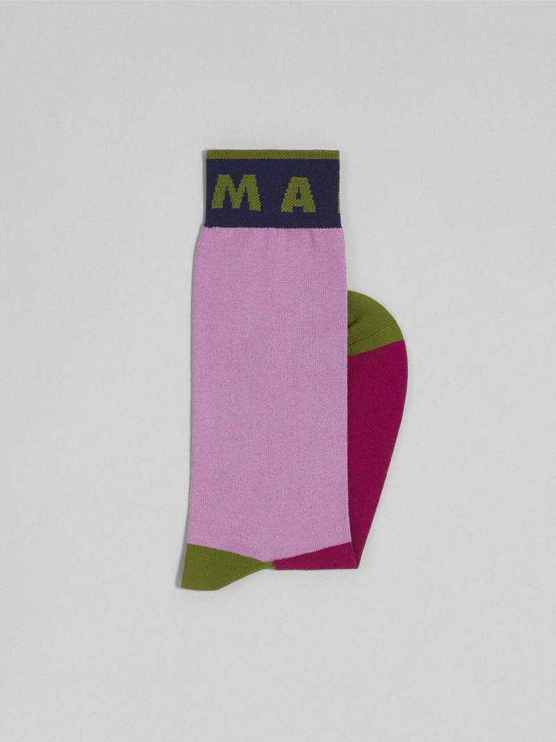 Marni PINK FUCHSIA AND GREEN COTTON AND NYLON SOCK outlook