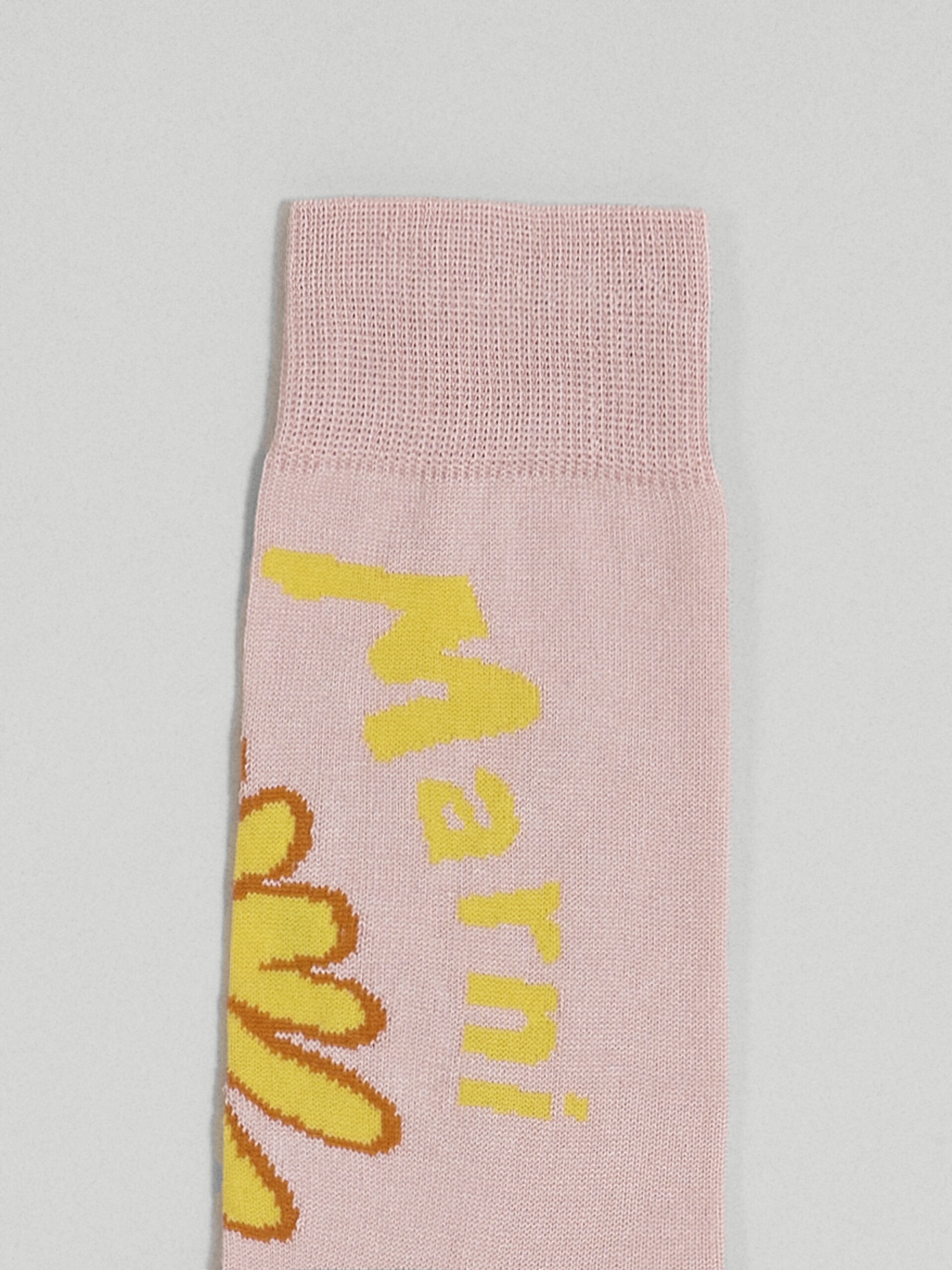 PINK 70’S FLOWER JACQUARD COTTON AND NYLON SOCK - 3