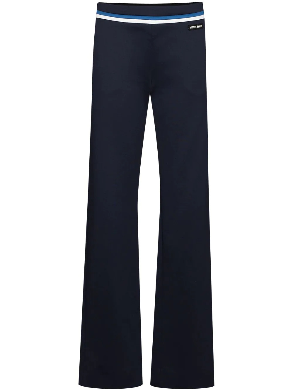 stripe-detail logo-patch tailored trousers - 1