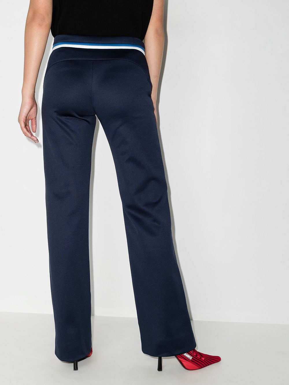 stripe-detail logo-patch tailored trousers - 5
