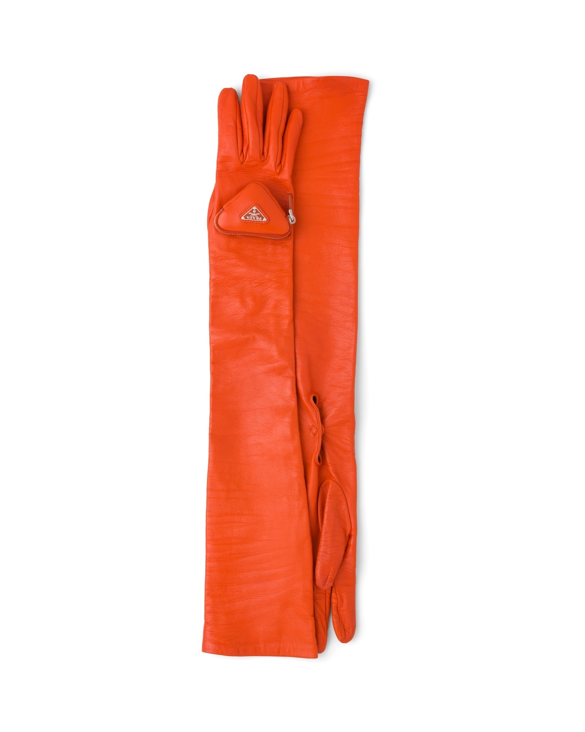Long nappa leather gloves with pouch - 1