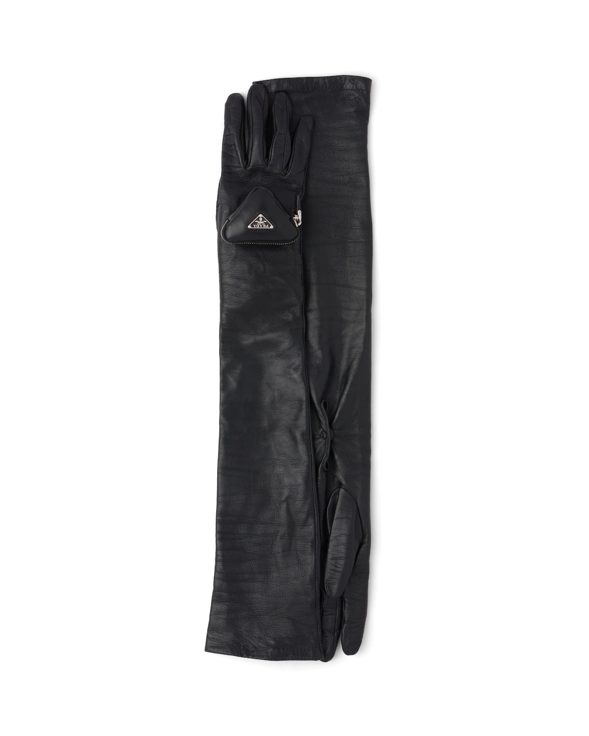 Long nappa leather gloves with pouch - 1