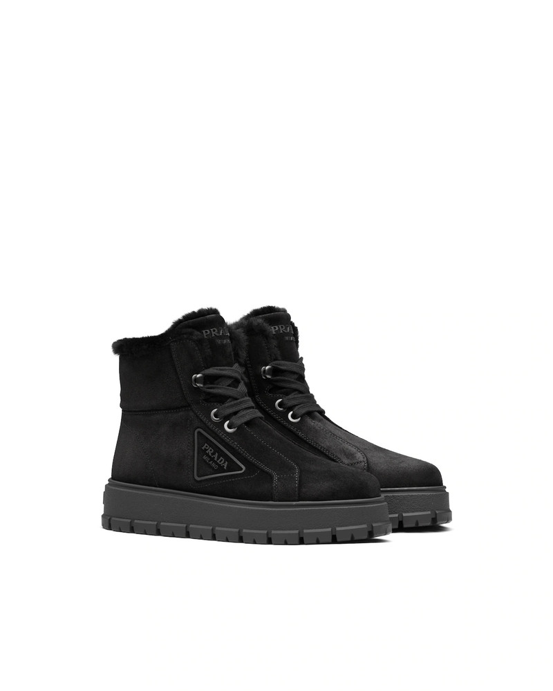 Prada Lace-up suede booties outlook