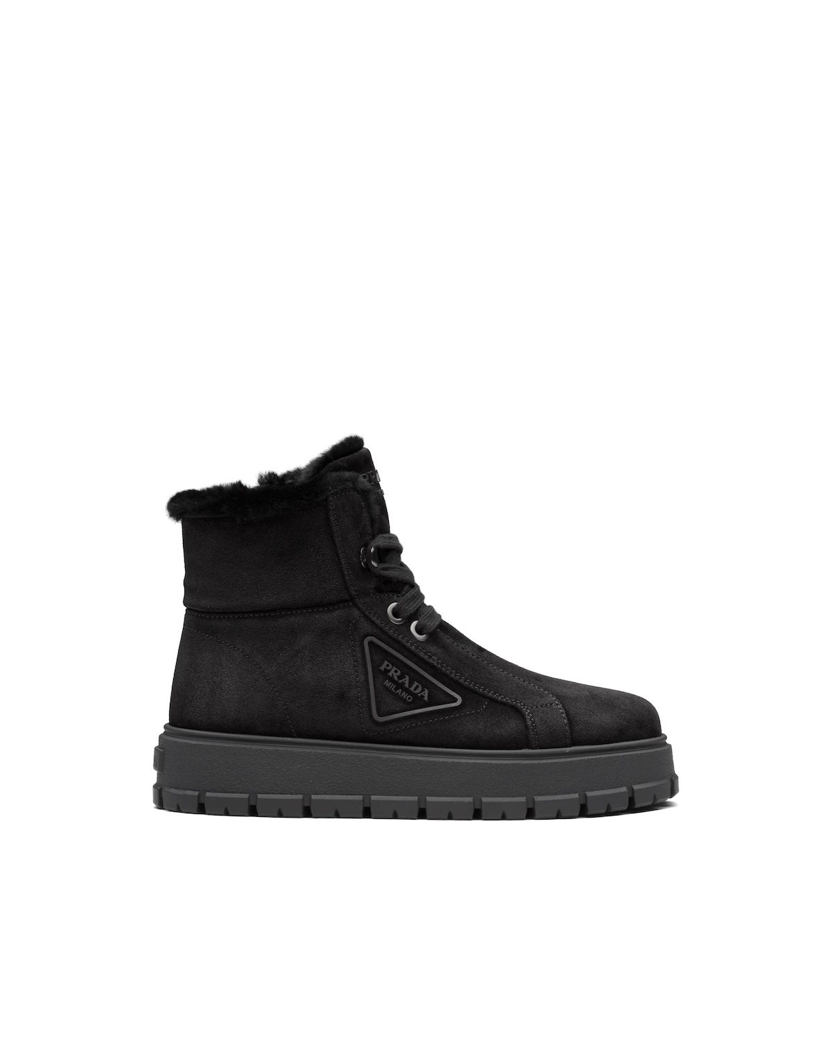Lace-up suede booties - 1