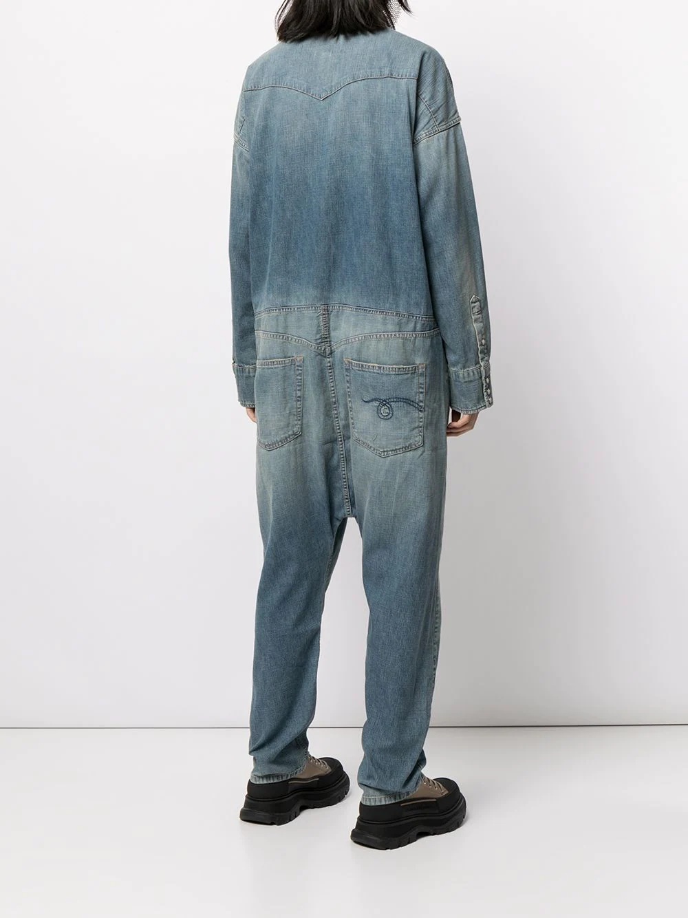 stonewashed denim jumpsuit - 7